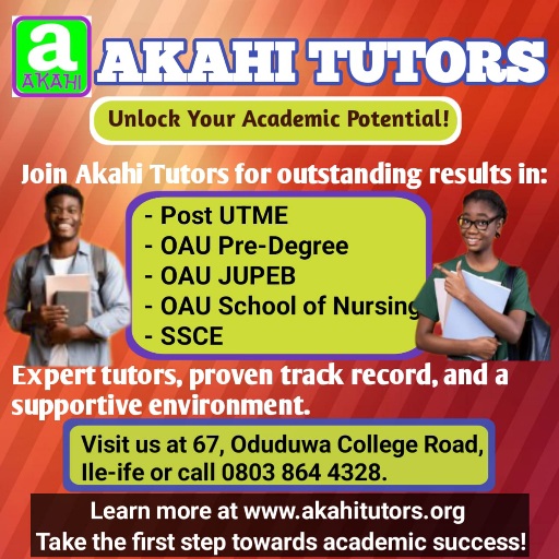 Attend Akahi Tutors, Ile-ife.