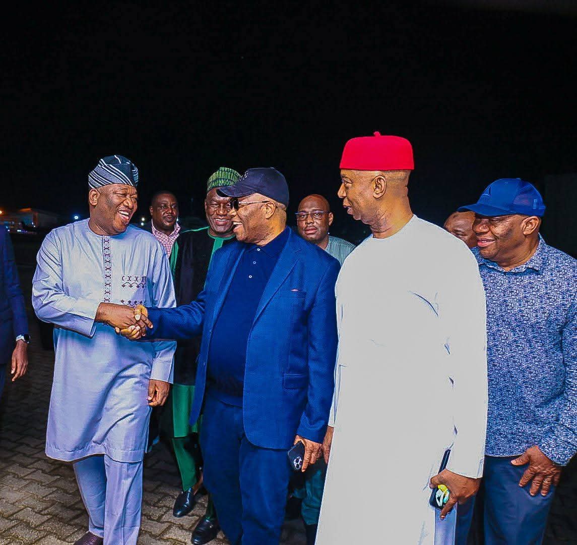 Senators Welcome Akpabio at 4am Arrival from London Trip